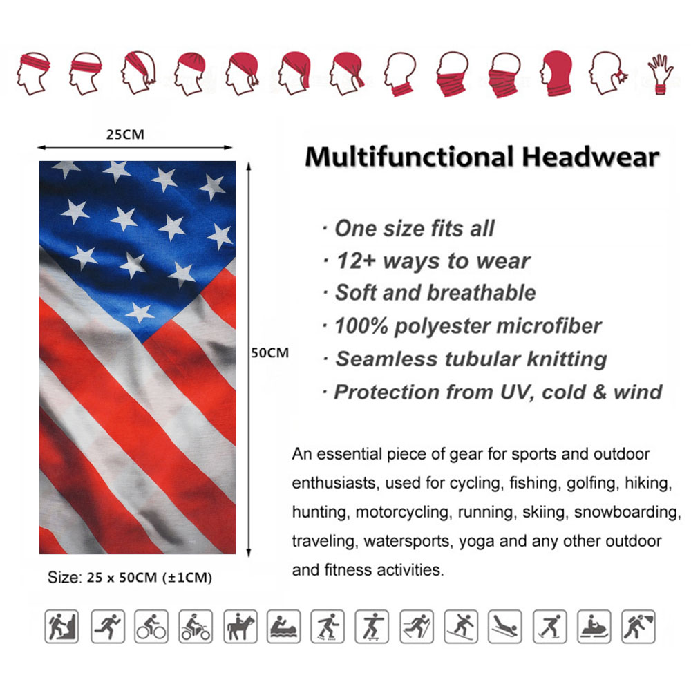 USA Flag Pattern Sun Protectiv - Headband Summer Knit reseña y precio