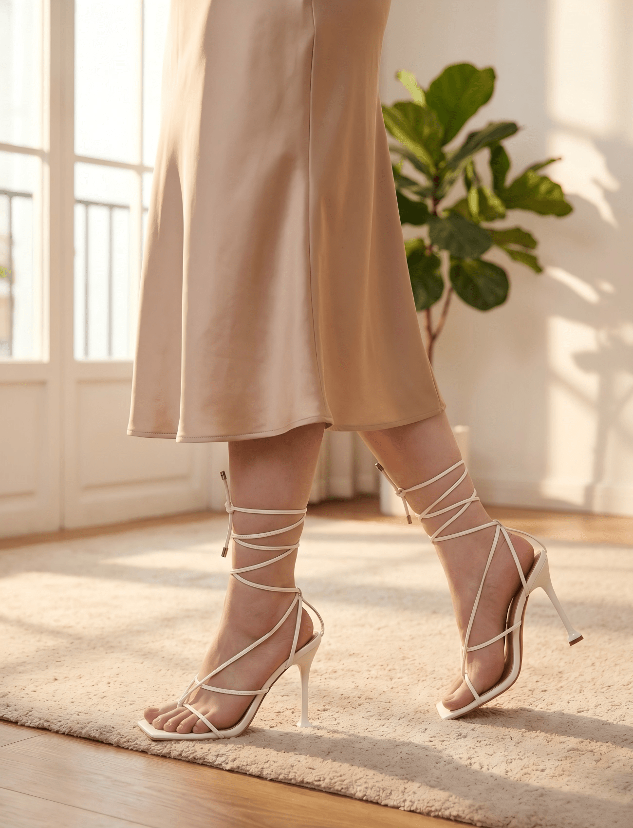 Womens 4.2 Inch Strappy Square - Sandal Strappy Heeled reseña y precio