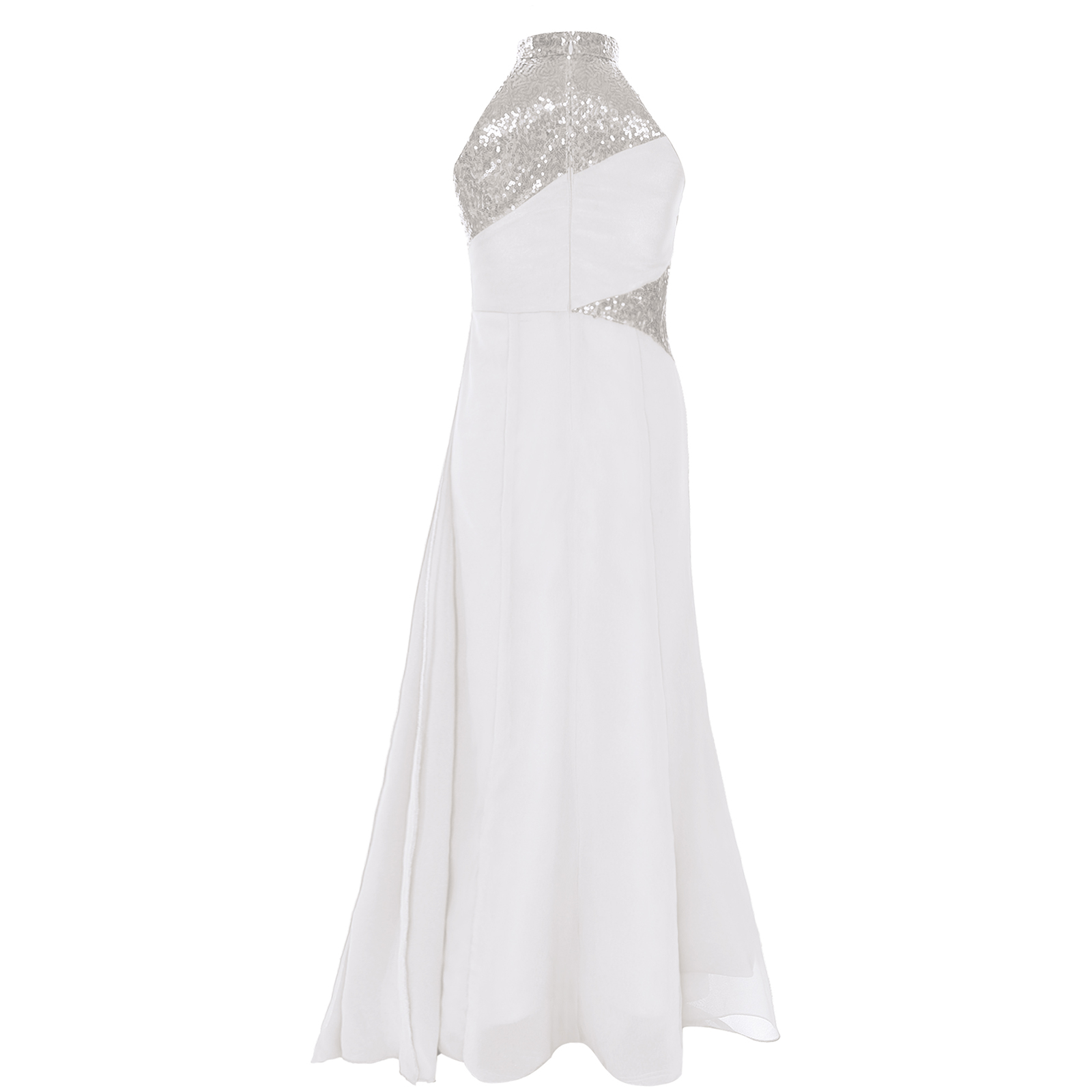 Kids Flower Girls Sequins Eleg - Maxi Dress Halter reseña y precio