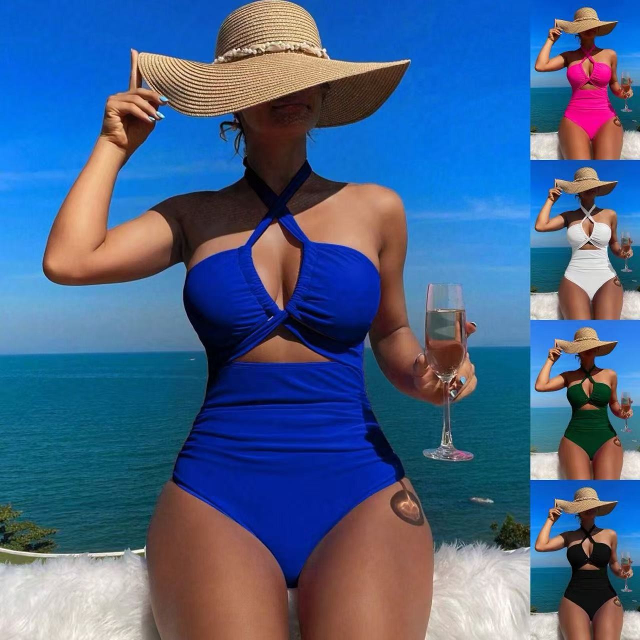 Women Swimsuit Halter Neck Sol - Swimsuit Bikini Ruched reseña y precio