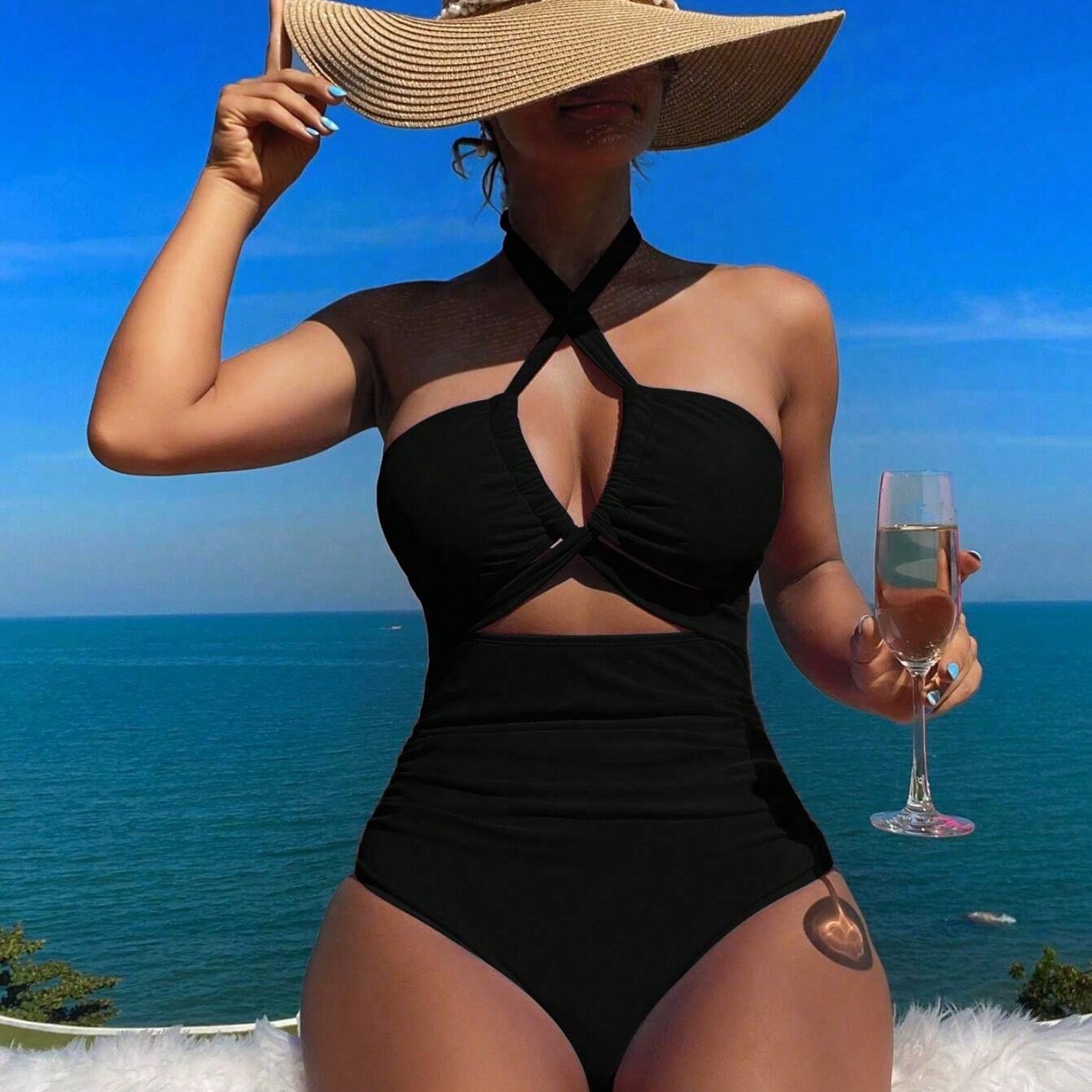 Women Swimsuit Halter Neck Sol - Swimsuit Bikini Ruched reseña y precio