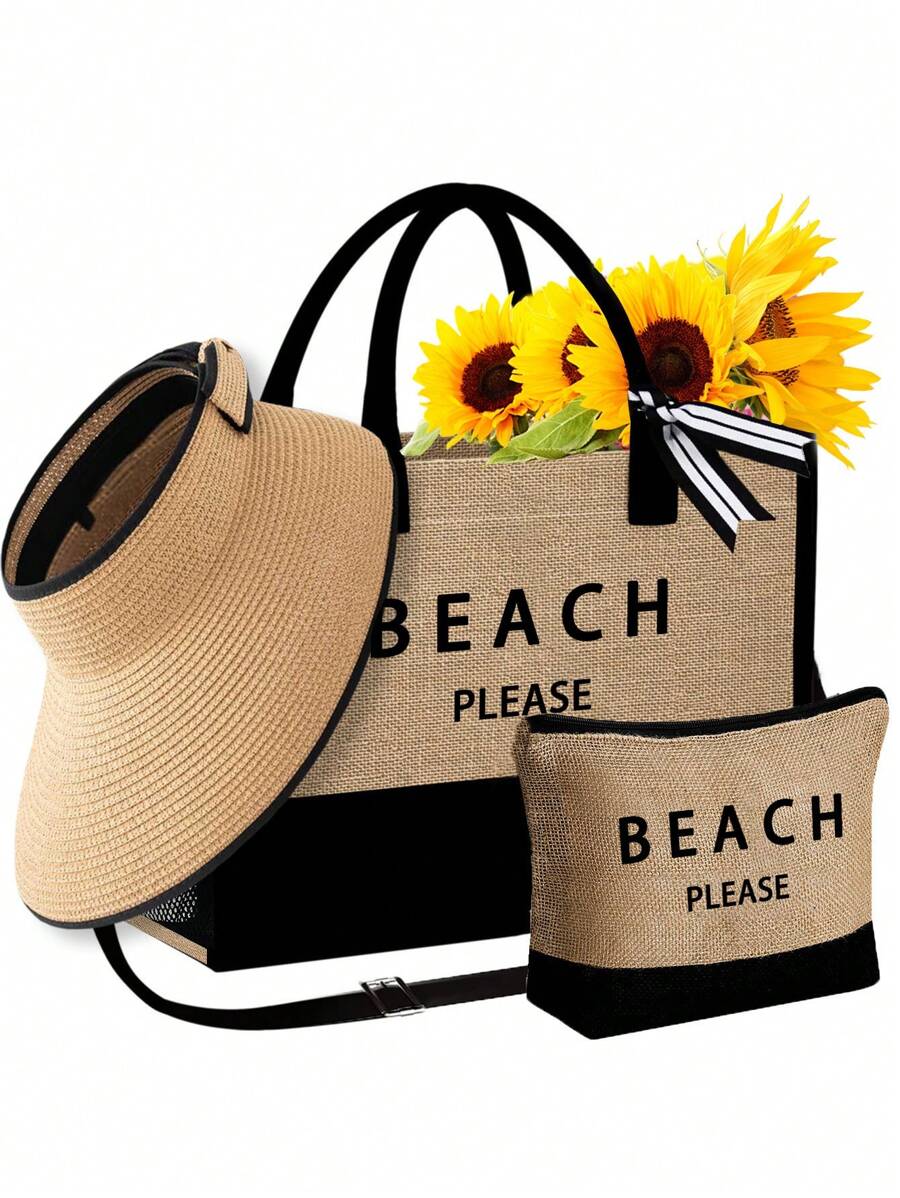 Beach Tote Bag Set With Sun Vi - Tote Bag Beach reseña y precio