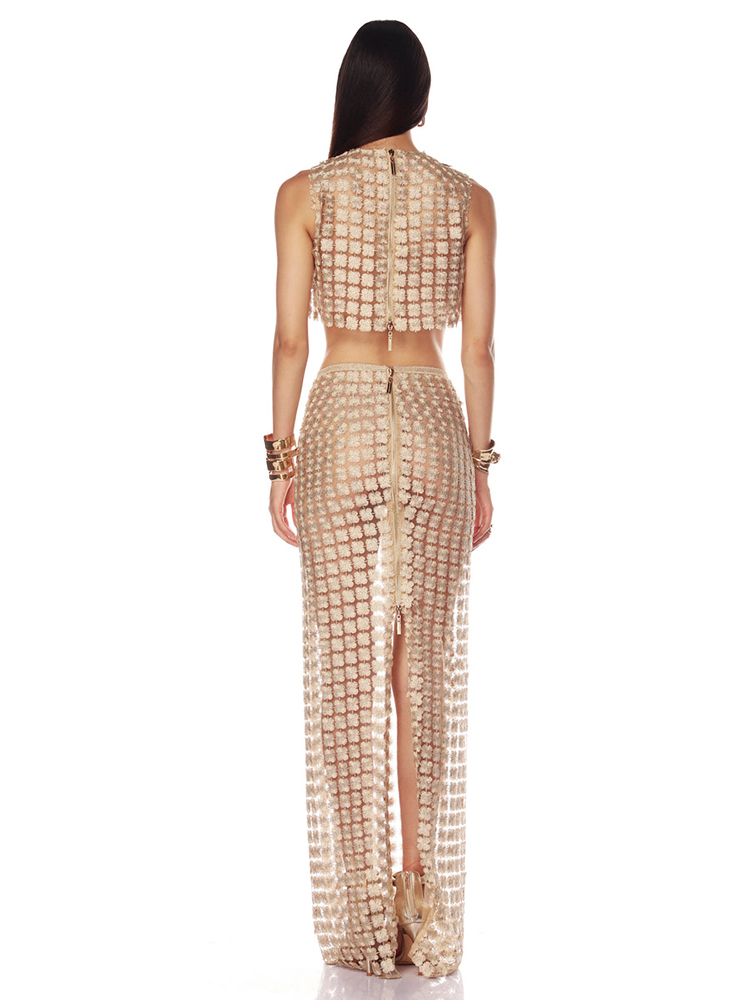 VC Stylish Beige Sleeveless Cr - Crop Top Crochet reseña y precio