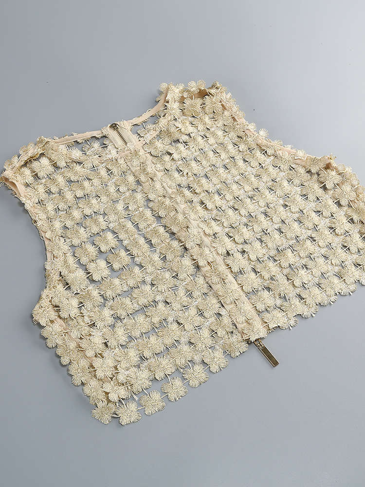 VC Stylish Beige Sleeveless Cr - Crop Top Crochet reseña y precio