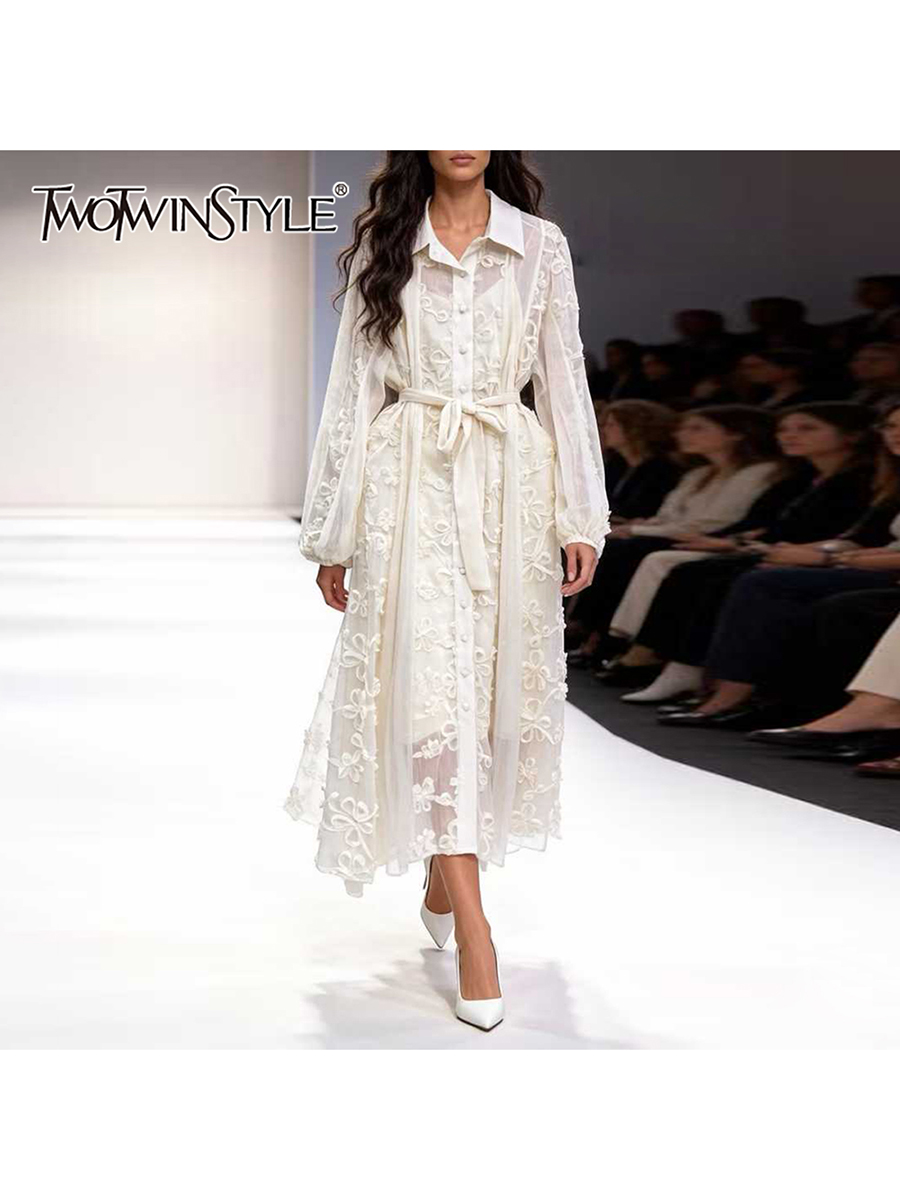 TWOTWINSTYLE Solid Sheer Dress - Linen Dress Wrap reseña y precio