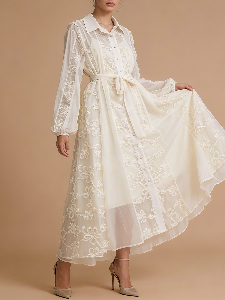 TWOTWINSTYLE Solid Sheer Dress - Linen Dress Wrap reseña y precio