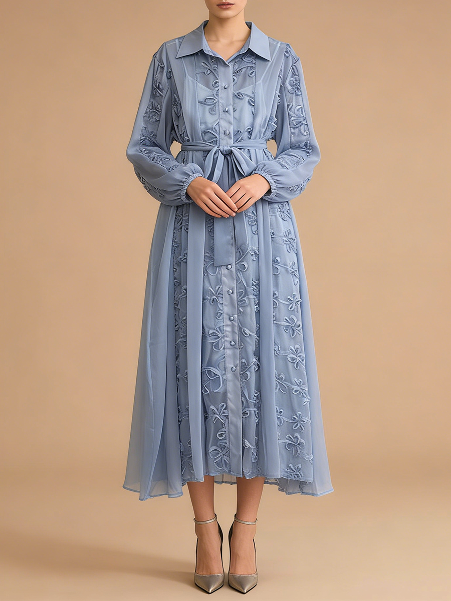 TWOTWINSTYLE Solid Sheer Dress - Linen Dress Wrap reseña y precio