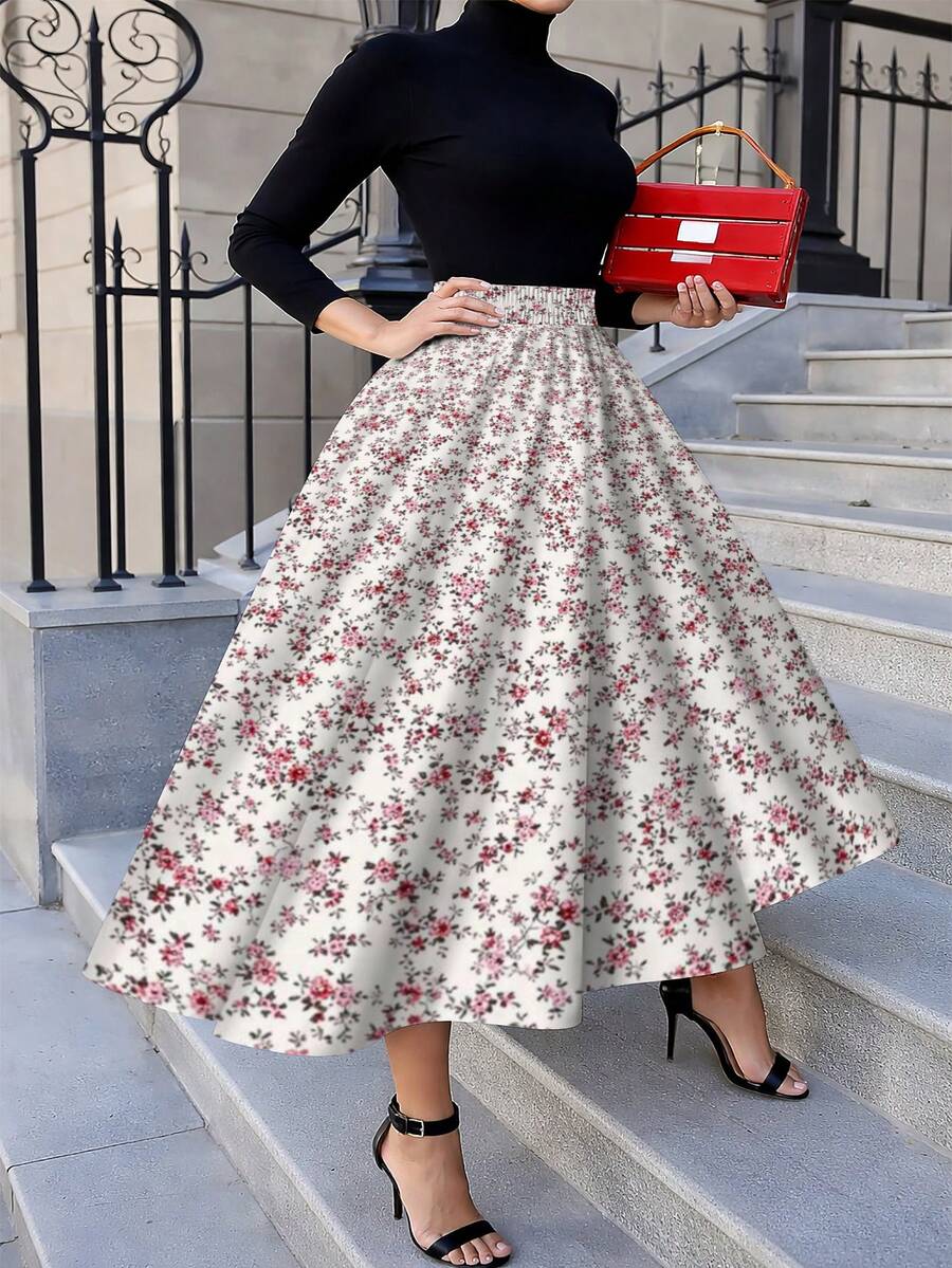 Oversized Floral Midi Skirt Pi - Midi Skirt Floral reseña y precio