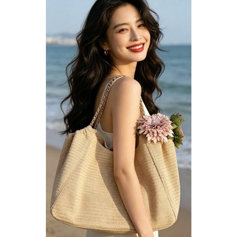 Chain Raffia 2026 Summer Beach - Tote Bag Beach reseña y precio