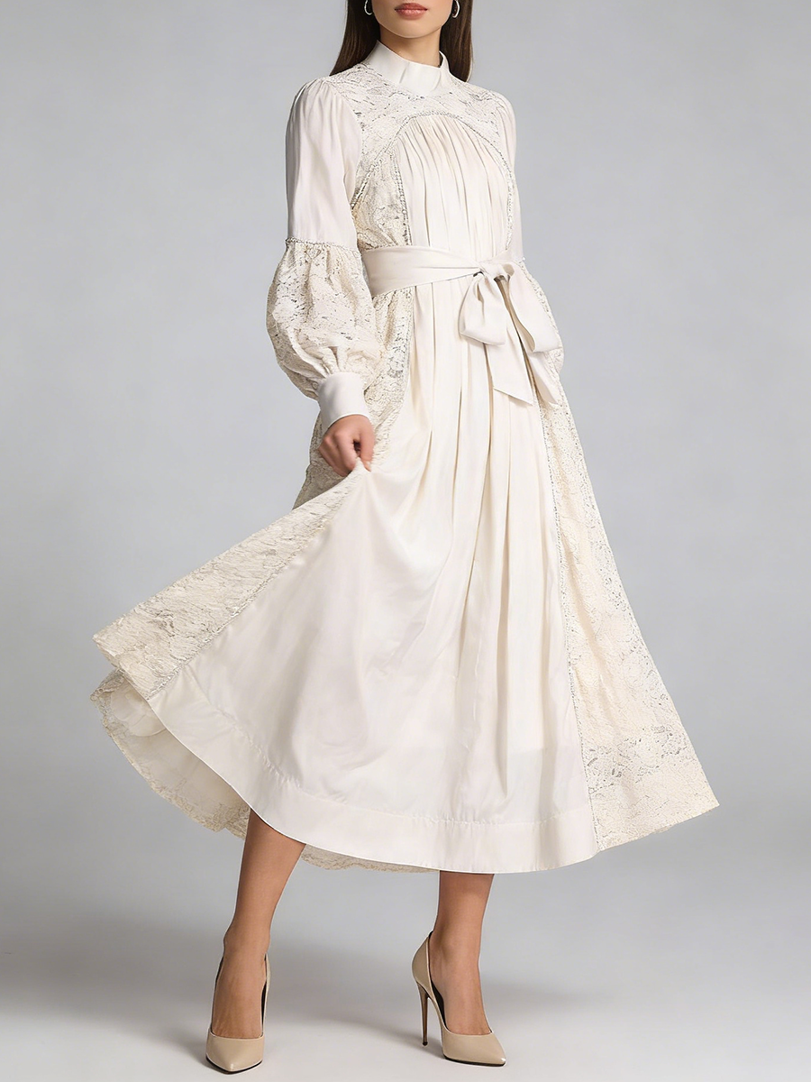 TWOTWINSTYLE Solid Patchwork L - Linen Dress Wrap reseña y precio