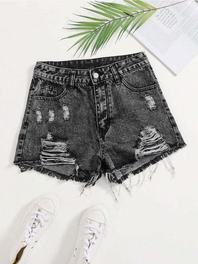2026 New Vintage Washed Denim  - Shorts Denim Frayed reseña y precio