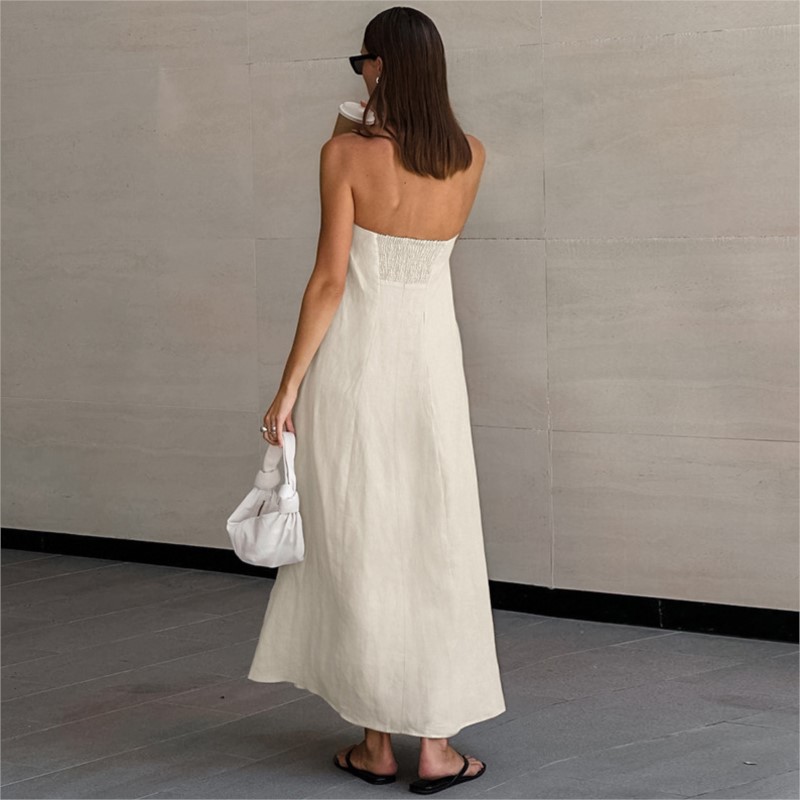Fashion Elegant Simple Design  - Linen Dress Wrap reseña y precio