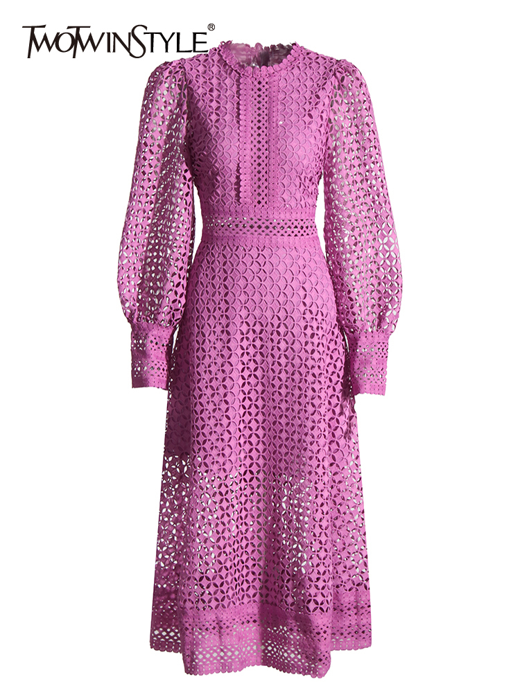 TWOTWINSTYLE Embroidery Cut Ou - Linen Dress Wrap reseña y precio