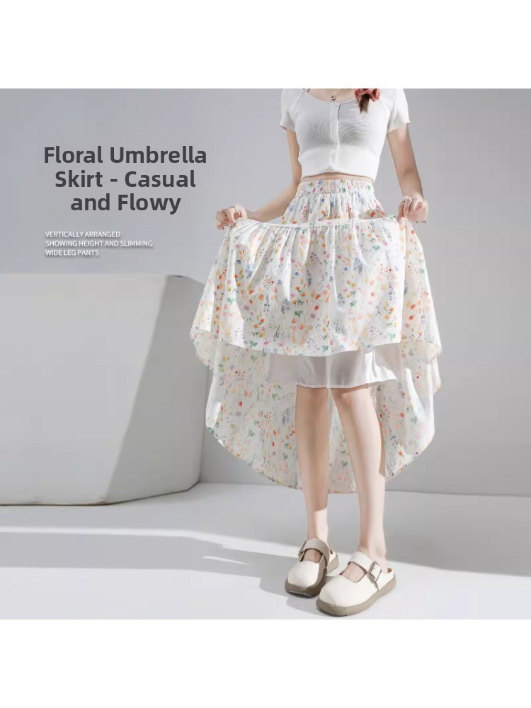 plus Size Floral Print A-Line  - Midi Skirt Floral reseña y precio