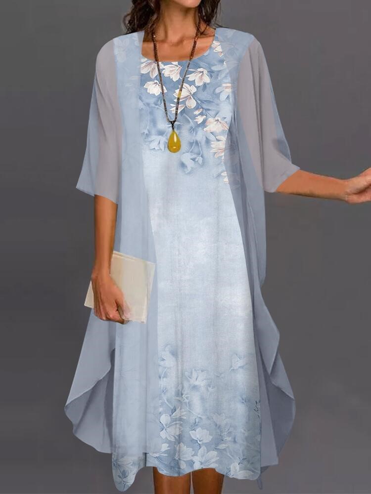Summer Elegant Dress Two-piece - Romper Floral Print reseña y precio