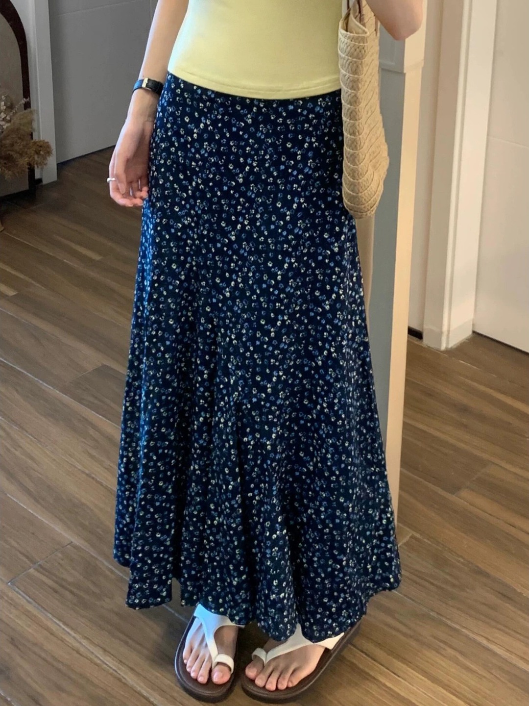 plus Size Floral Print A-Line  - Midi Skirt Floral reseña y precio