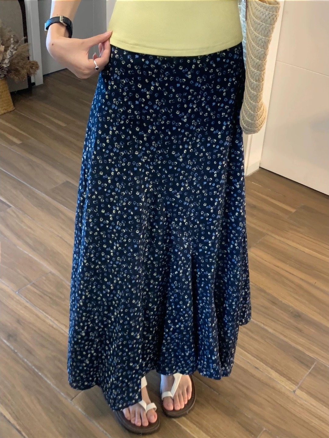 plus Size Floral Print A-Line  - Midi Skirt Floral reseña y precio