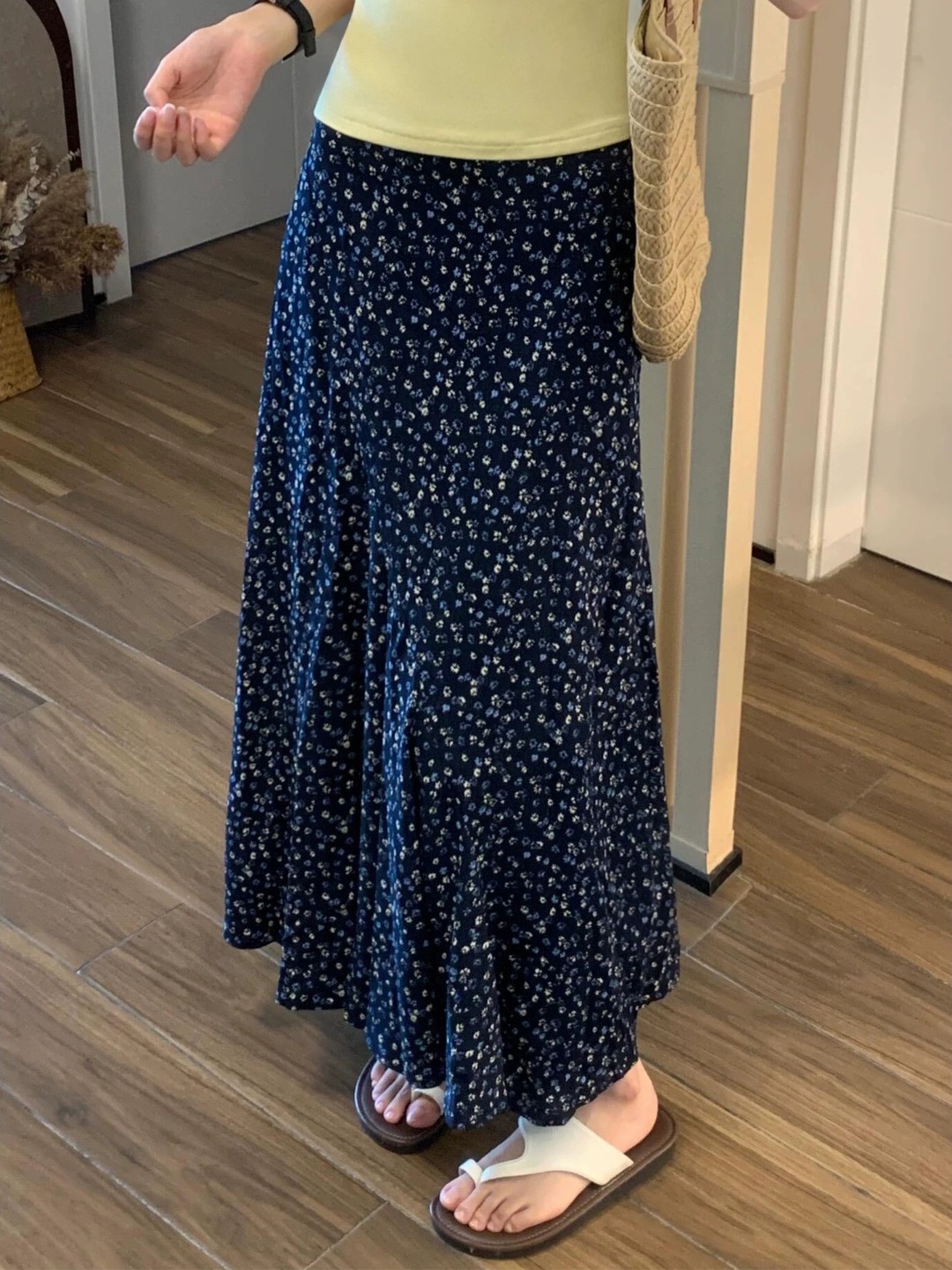 plus Size Floral Print A-Line  - Midi Skirt Floral reseña y precio