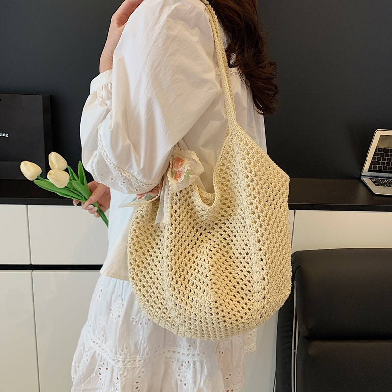 Summer Lace Bow Tote Bags Wome - Crochet Bag Raffia reseña y precio