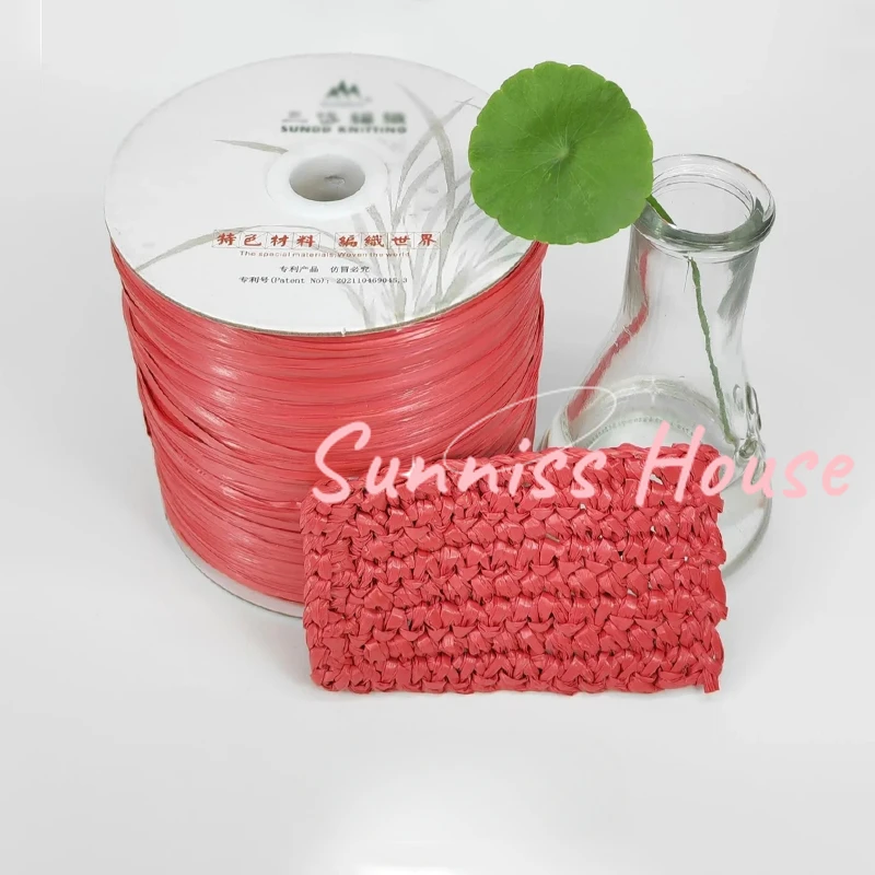 600M Matte Raffia Yarn，330g Ar - Crochet Bag Raffia reseña y precio