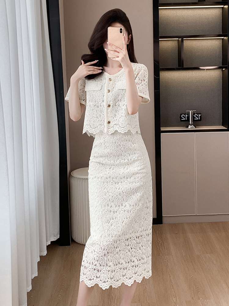 Summer Women Elegant Lace Flor - Midi Skirt Floral reseña y precio