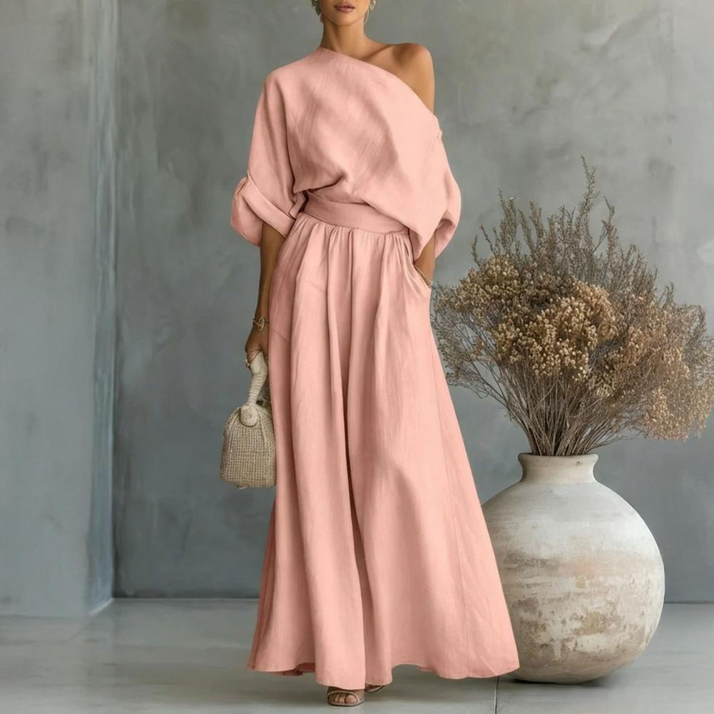 Women Blouse Pants Set Elegant - Blouse Off Shoulder reseña y precio
