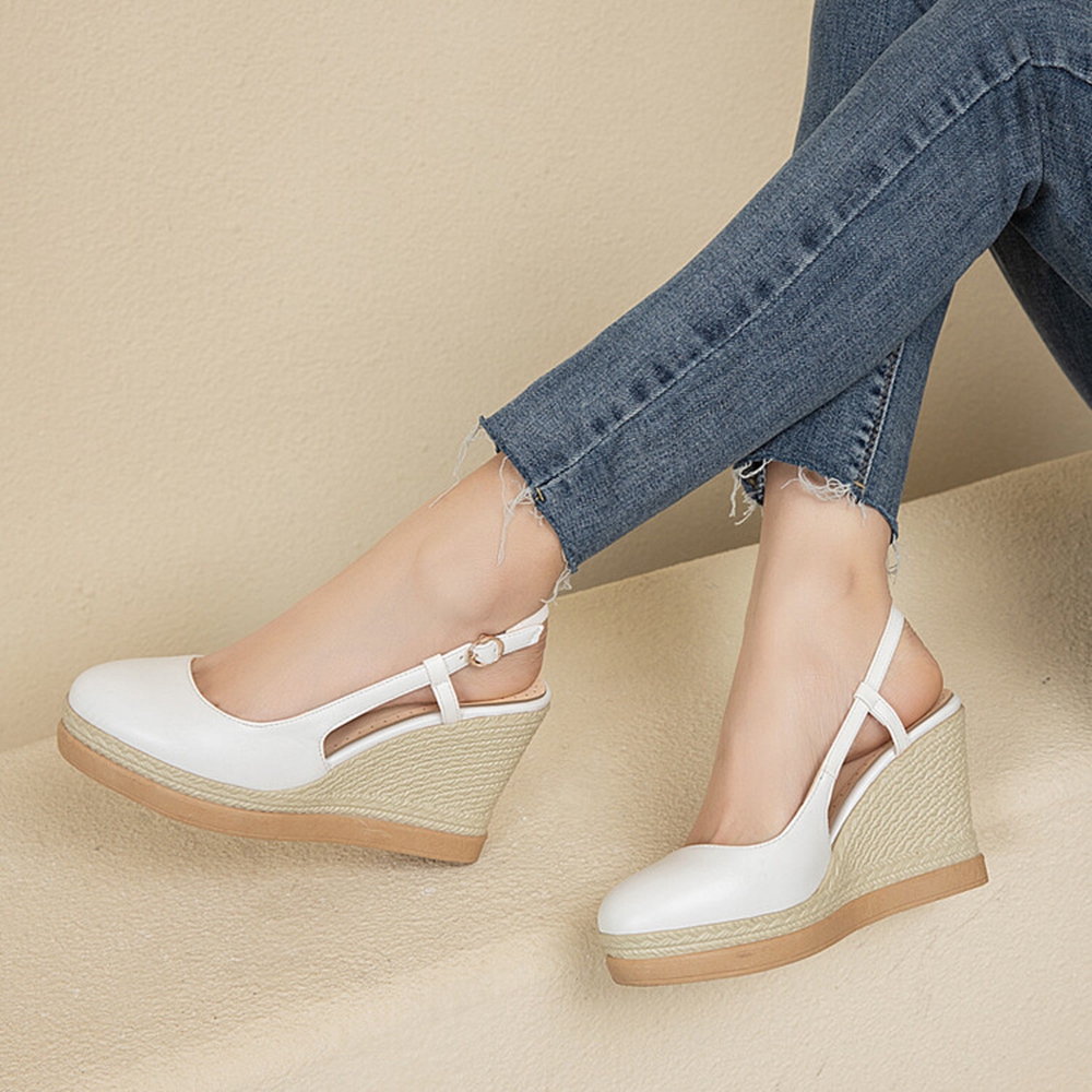 Women's T‑Strap Wedge Sandals  - Wedge Espadrille Women reseña y precio