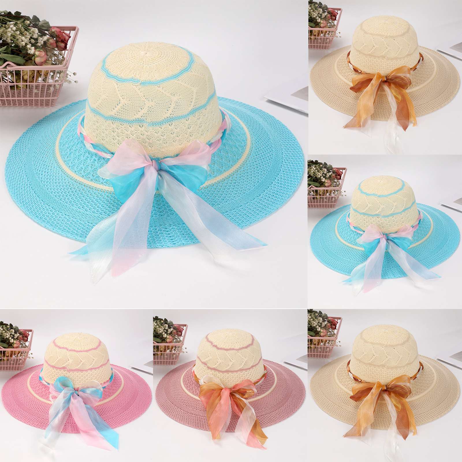 Women Bow Sun Hat Cloche Hat S - Hat Floppy Wide reseña y precio