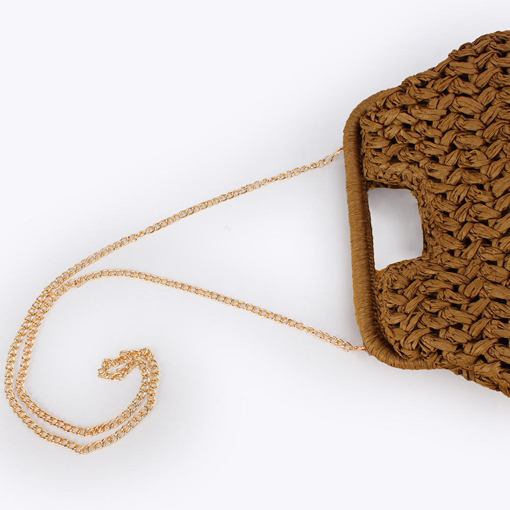 Elegant Ladies Chain Hand Knit - Crochet Bag Raffia reseña y precio