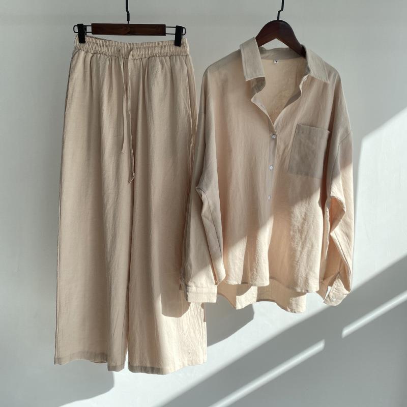 Women Cotton Linen 2 Piece Set - Linen Pant Wide reseña y precio