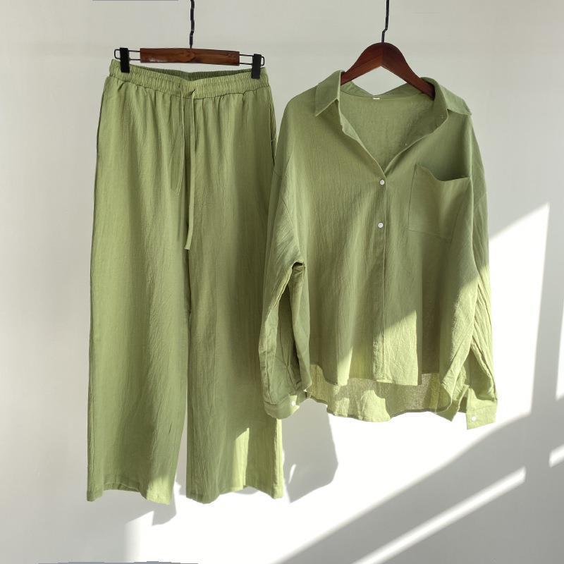 Women Cotton Linen 2 Piece Set - Linen Pant Wide reseña y precio