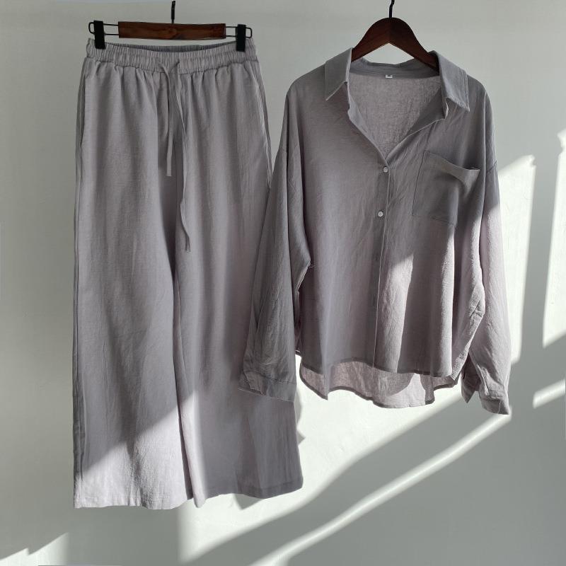 Women Cotton Linen 2 Piece Set - Linen Pant Wide reseña y precio
