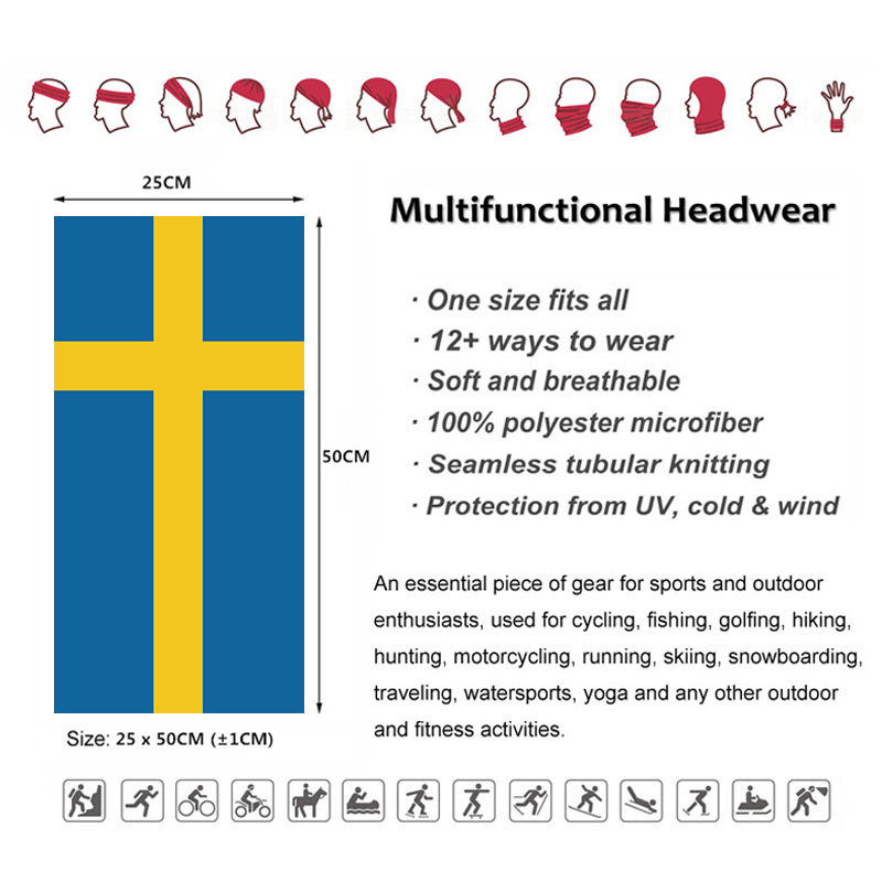 Sweden Flag Printed Bandana He - Headband Summer Knit reseña y precio
