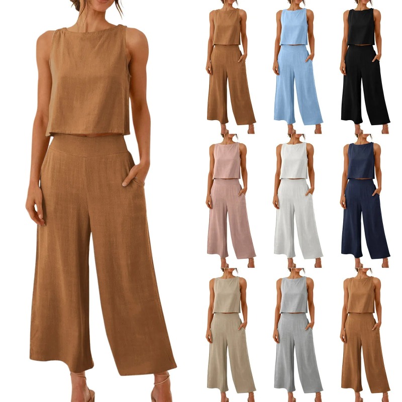 2025 New Summer Tops Cotton Li - Linen Pant Wide reseña y precio