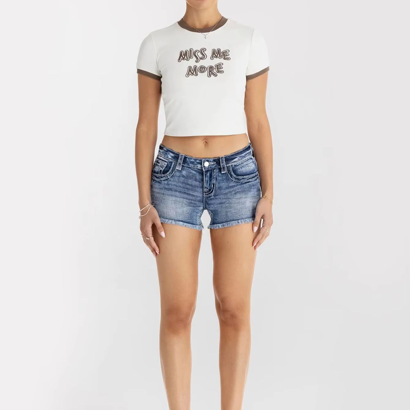 Women Clothes Butterfly Rhines - Shorts Denim Frayed reseña y precio