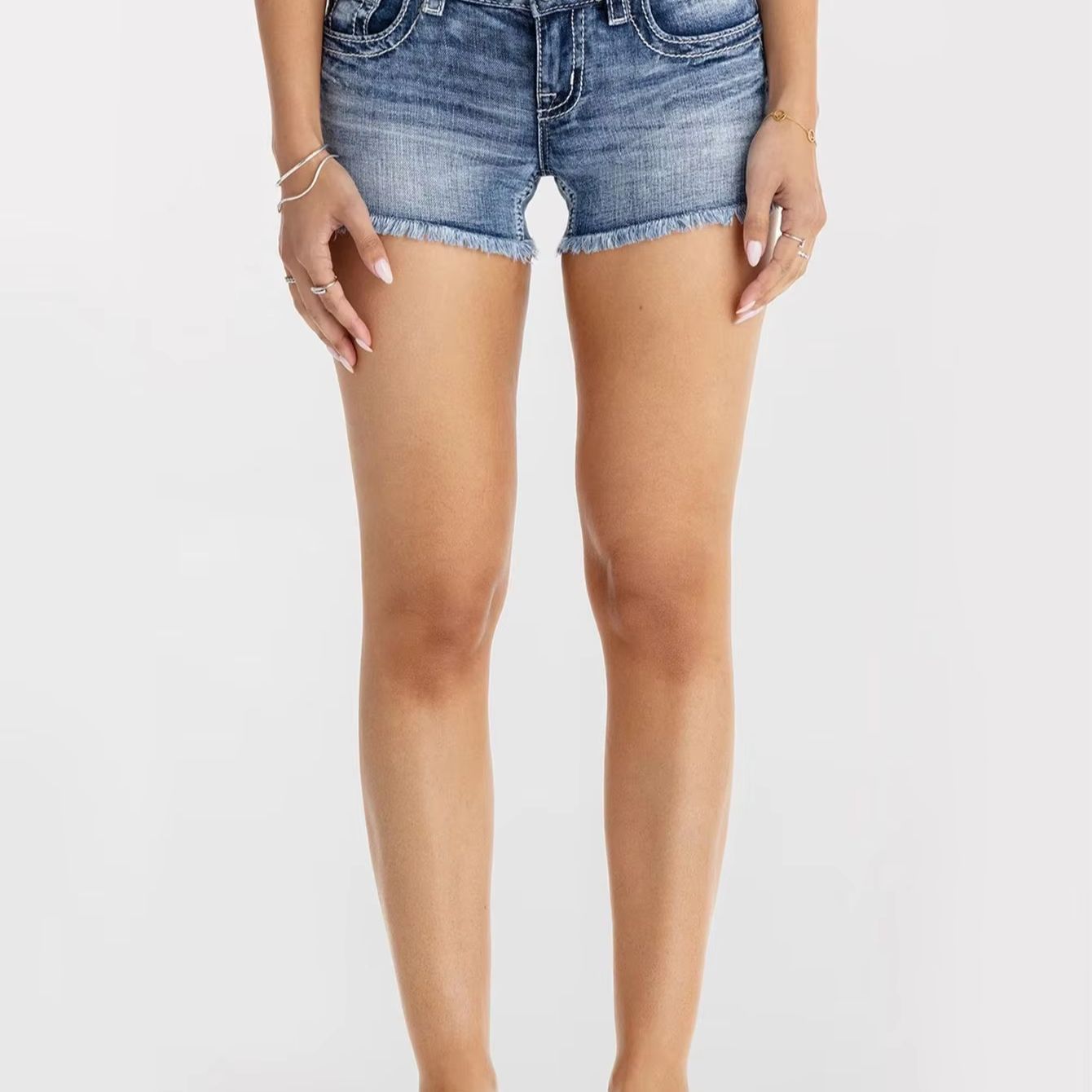 Women Clothes Butterfly Rhines - Shorts Denim Frayed reseña y precio