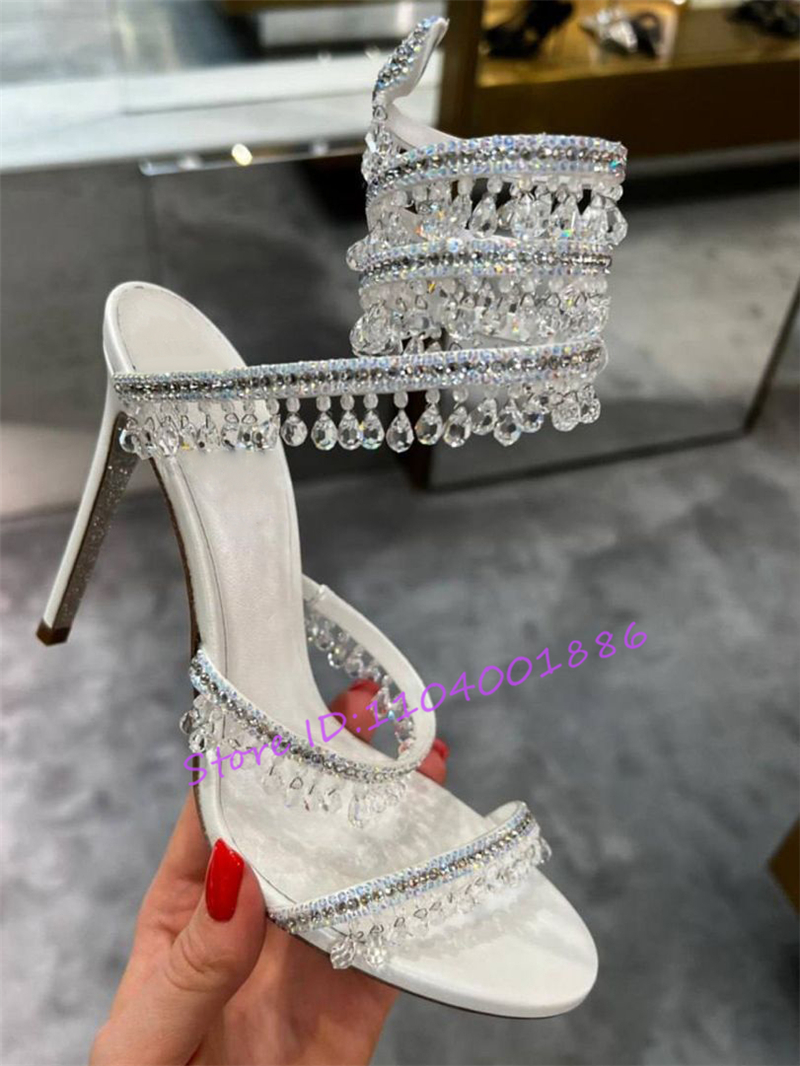 Rhinestone Snake Shape Ankle S - Sandal Strappy Heeled reseña y precio