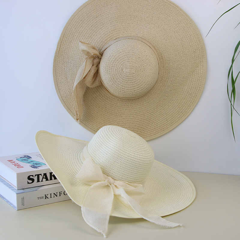 Summer Women Straw Hat Bowknot - Hat Floppy Wide reseña y precio