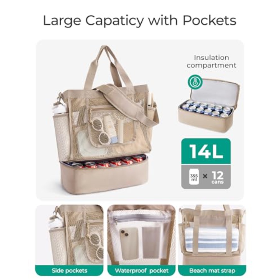 BAGSMART Beach Bag for Women M - Tote Bag Beach reseña y precio