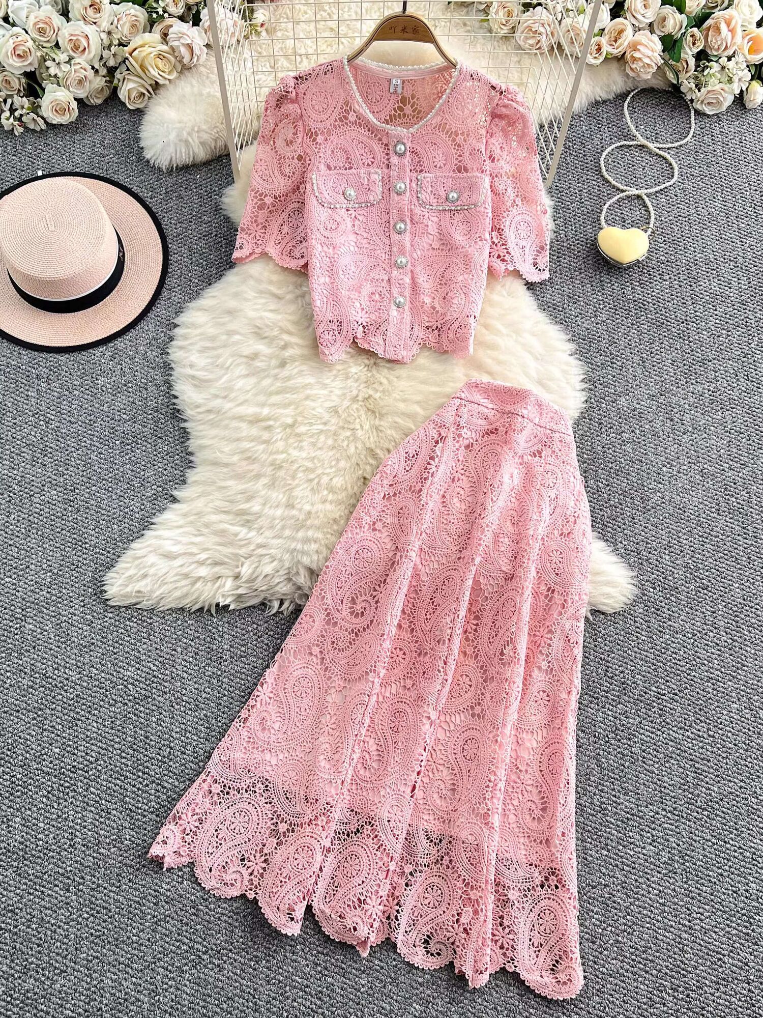 Elegant Pearl Long Dress Suits - Midi Skirt Floral reseña y precio
