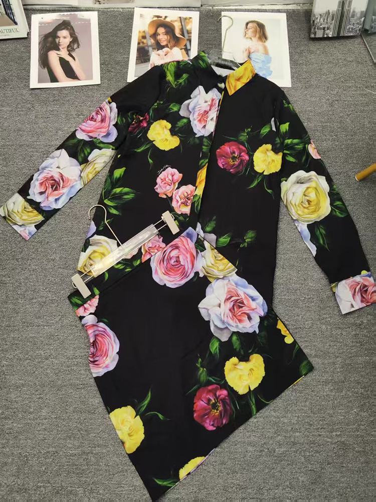 Retro flower print long-sleeve - Romper Floral Print reseña y precio