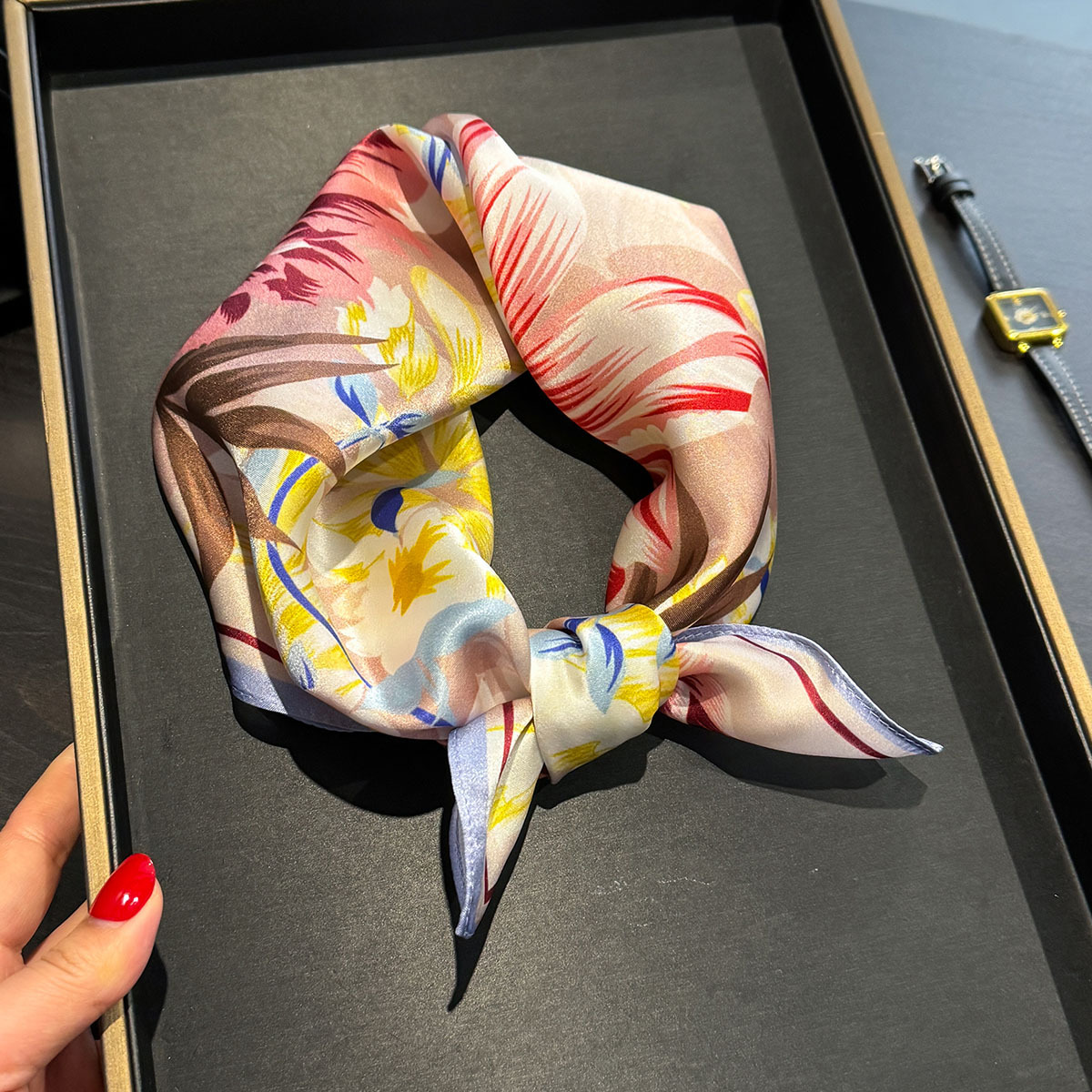 New 100% Silk Square Scarf for - Headband Summer Knit reseña y precio