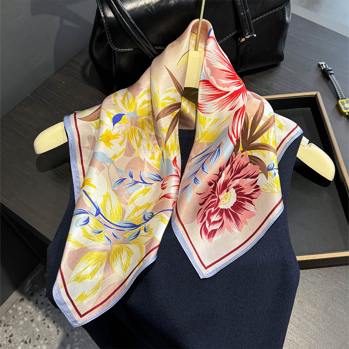 New 100% Silk Square Scarf for - Headband Summer Knit reseña y precio