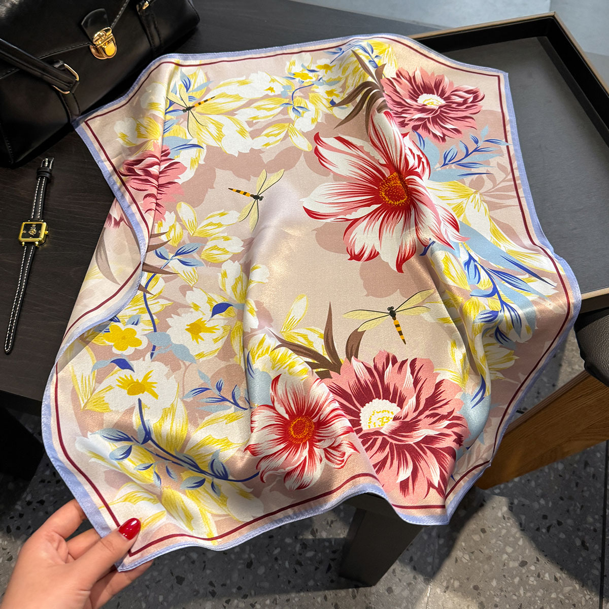 New 100% Silk Square Scarf for - Headband Summer Knit reseña y precio