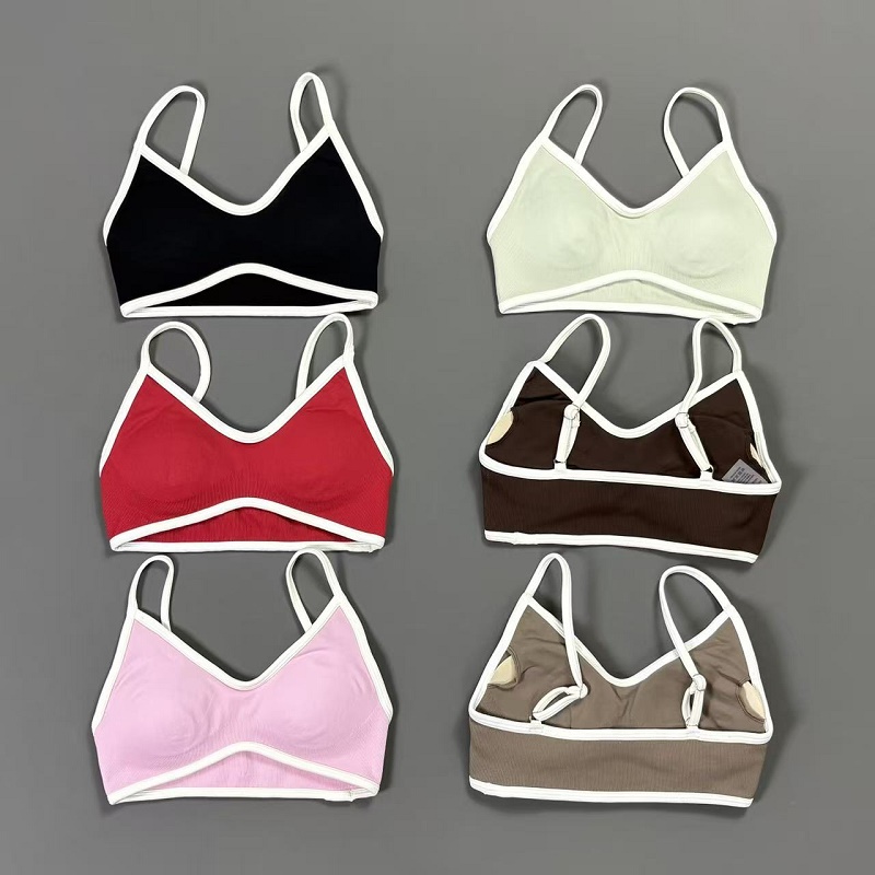 Women Contrastline Yoga Bra V  - Crop Top Crochet reseña y precio