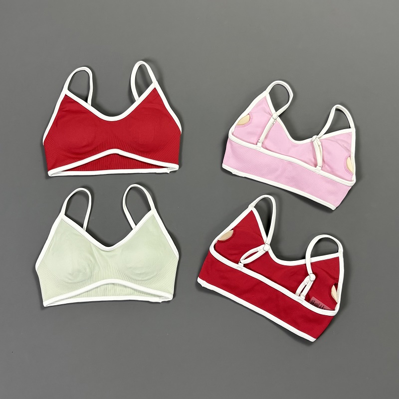 Women Contrastline Yoga Bra V  - Crop Top Crochet reseña y precio