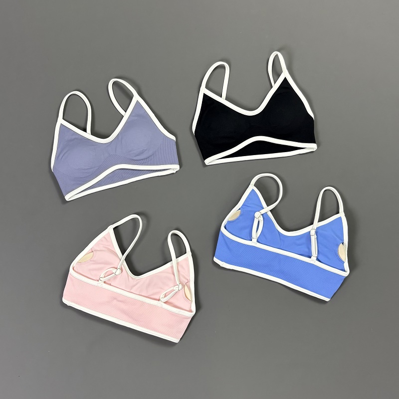 Women Contrastline Yoga Bra V  - Crop Top Crochet reseña y precio