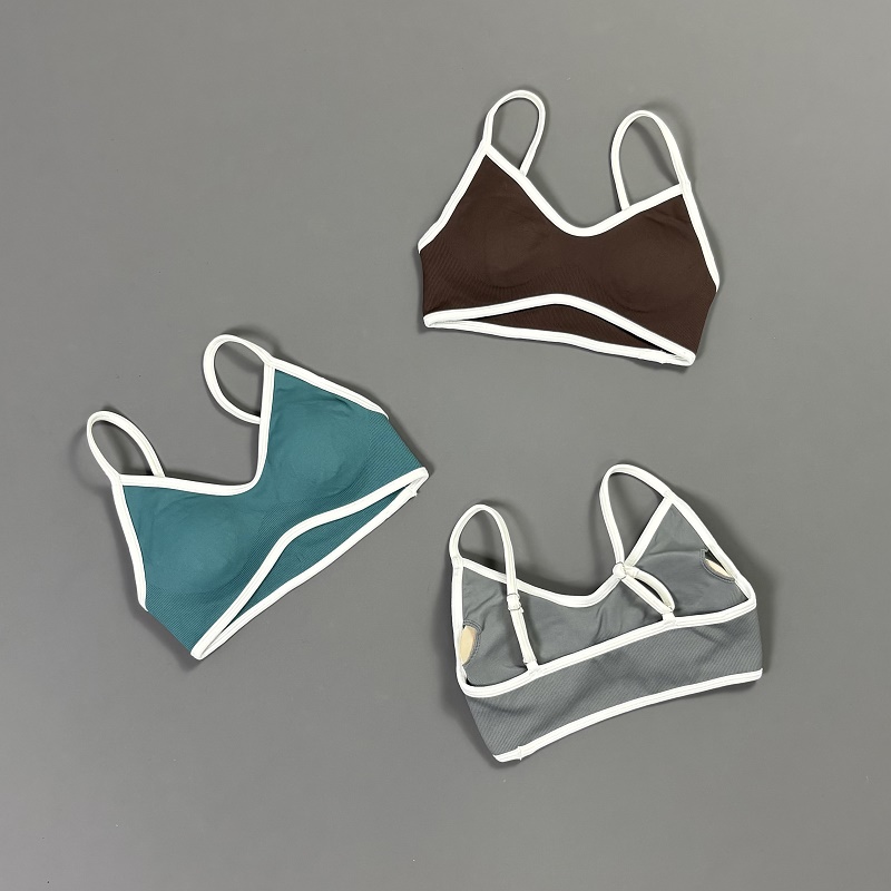 Women Contrastline Yoga Bra V  - Crop Top Crochet reseña y precio