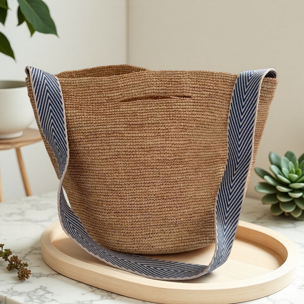 New Raffia Rainbow Bucket Bag  - Crochet Bag Raffia reseña y precio