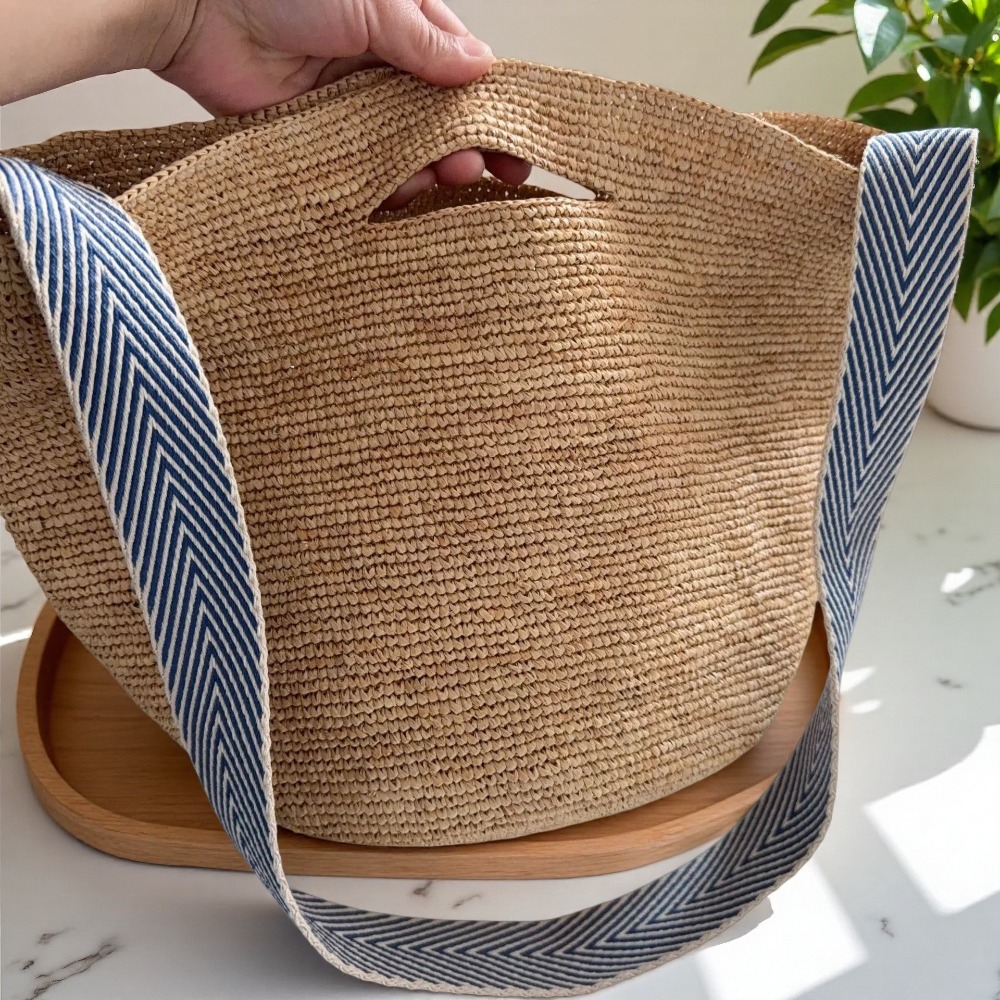 New Raffia Rainbow Bucket Bag  - Crochet Bag Raffia reseña y precio